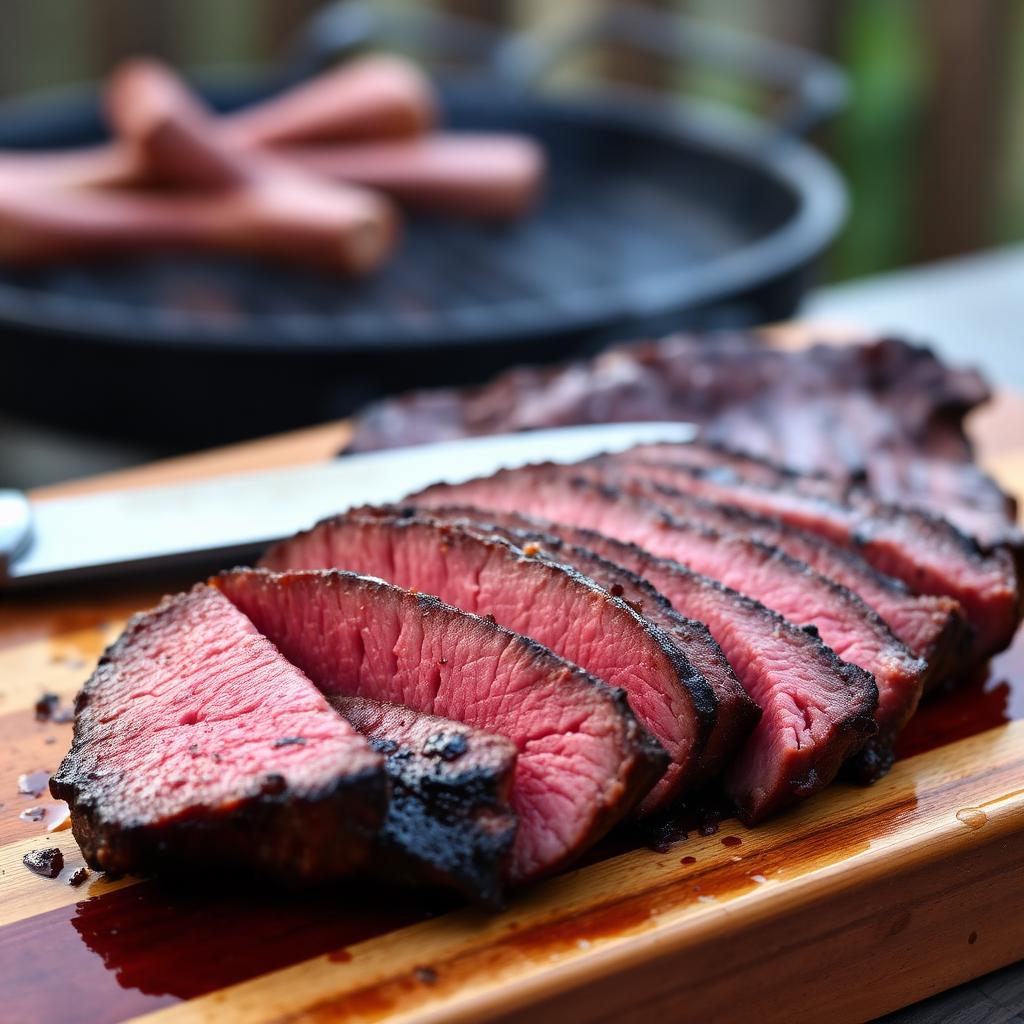Picanha fatiada na tábua